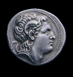 ペラの古代ギリシャの銀貨、紀元前286-281年（銀）
